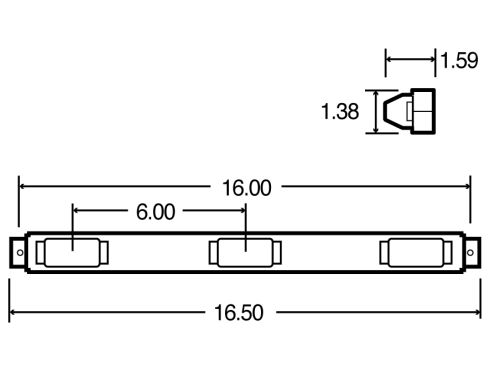 15 Series, Replacement Identification Bar, 6" Centers, Silver