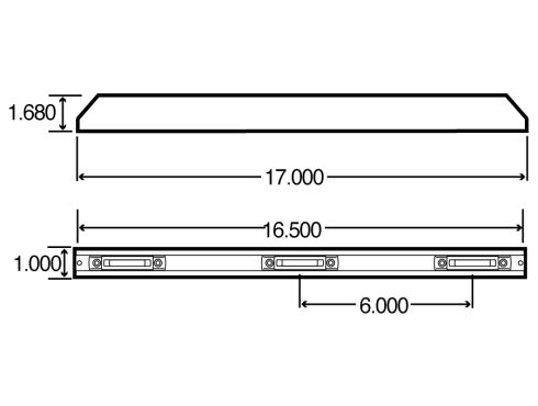 35 Series, Replacement Identification Bar, 6" Centers, Silver