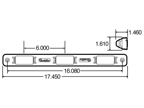 15 Series, Replacement Identification Bar, 6" Centers, Black