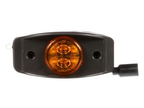 30 Series, LED, Yellow Round, 1 Diode, Marker Clearance Light, PC, Black Polycarbonate Bracket Mount, Socket Assembly, Female Military Boot/Ring Terminal, 12-24V, Kit