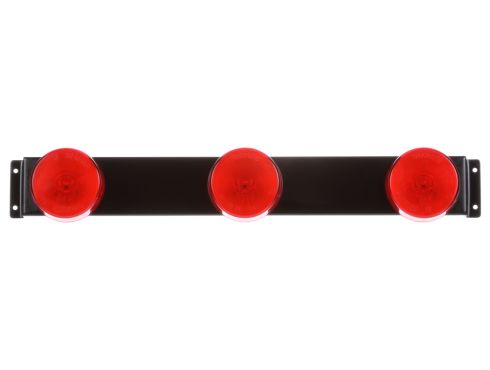 10 Series, Incandescent, Identification Bar, Round, Red, 3 Lights, 6" Centers, Black, 12V, Kit