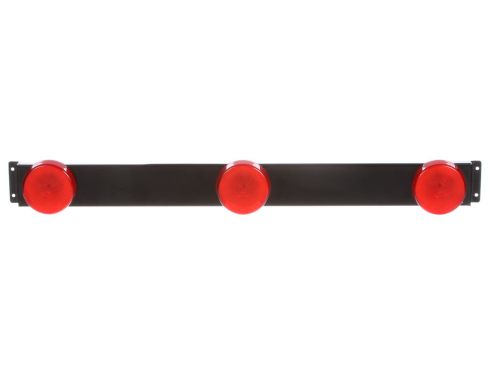 10 Series, Incandescent, Identification Bar, Round, Red, 3 Lights, 9" Centers, Black, 12V, Kit