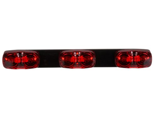 Signal-Stat, Incandescent, Identification Bar, Rectangular, Red, 3 Lights, Black, 12V, Kit