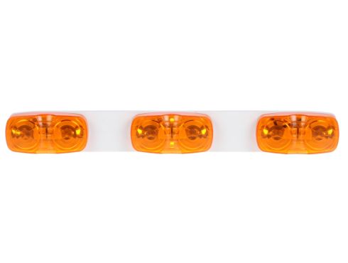 Signal-Stat, Incandescent, Identification Bar, Rectangular, Yellow, 3 Lights, White, 12V, Kit