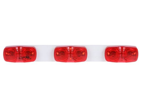 Signal-Stat, Incandescent, Identification Bar, Rectangular, Red, 3 Lights, White, 12V, Kit