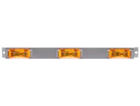 15 Series, LED, Identification Bar, Rectangular, Yellow, 3 Lights, 6" Centers, Silver, 12V, Kit
