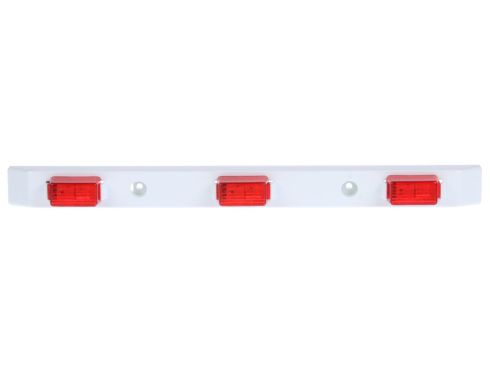 Signal-Stat, Pee Wee, Incandescent, Identification Bar, Rectangular, Red, 3 Lights, White, 12V, Kit