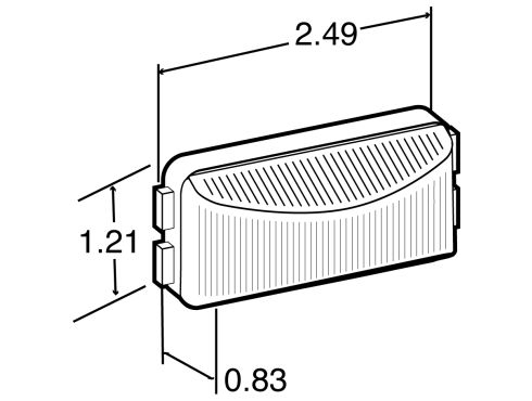 15 Series, Incandescent, 1 Bulb, Rectangular Clear, Utility Light, PL-10, 12V, Pallet
