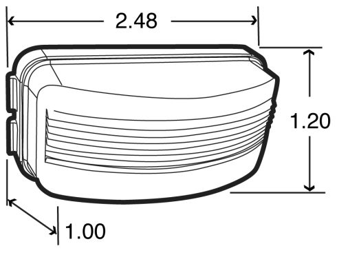 15 Series, LED, 3 Diode, License Light, Rectangular, Bracket Mount, Hardwired, Female PL-10, 12V