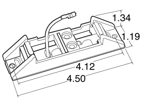 15 Series, Branch Deflector Mount, 15 Series Lights, Used In Rectangular Shape Lights, Gray ABS, 2 Screw Bracket Mount, .156 Bullet, Stripped End, Kit