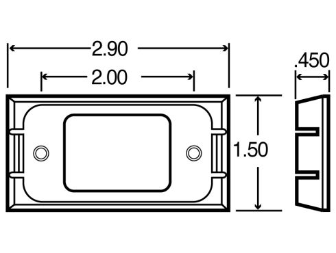 15 Series, Bracket Mount, 15 Series Lights, Used In Rectangular Shape Lights, Gray ABS, 2 Screw Bracket Mount, PL-10, Stripped End/Ground Clip, Kit