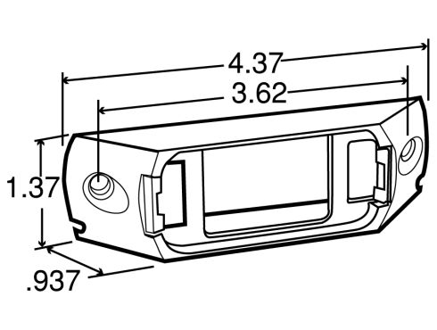 15 Series, Rail Mount, 15 Series Lights, Used In Rectangular Shape Lights, White ABS, 2 Screw Bracket Mount, PL-10, Stripped End/Ring Terminal, Kit