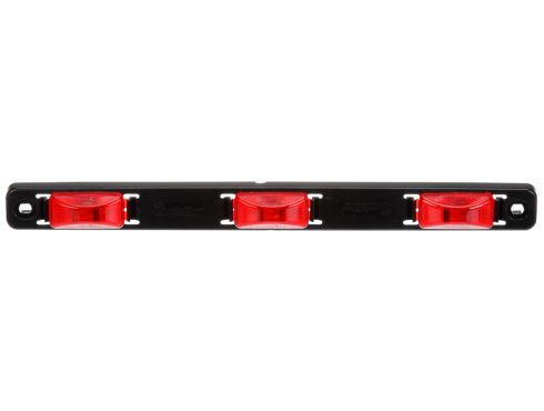 15 Series, Incandescent, Identification Bar, Rectangular, Red, 3 Lights, 6" Centers, Black, 12V, Kit