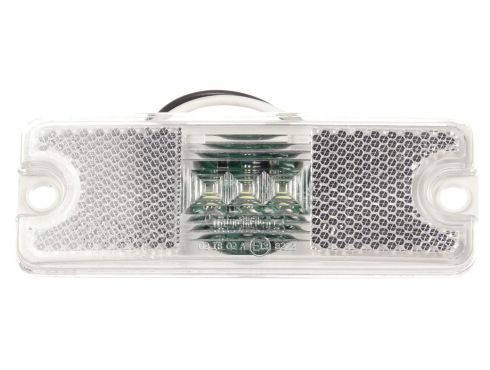 18 Series, European Approved, LED, Clear Rectangular, 3 Diode, Marker Clearance Light, ECE, 2 Screw, Reflectorized, Hardwired, Blunt Cut, 12-24V, Kit