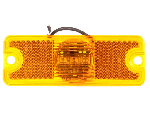 18 Series, European Approved, LED, Yellow Rectangular, 3 Diode, Marker Clearance Light, ECE, 2 Screw, Reflectorized, Hardwired, Blunt Cut, 12-24V, Kit