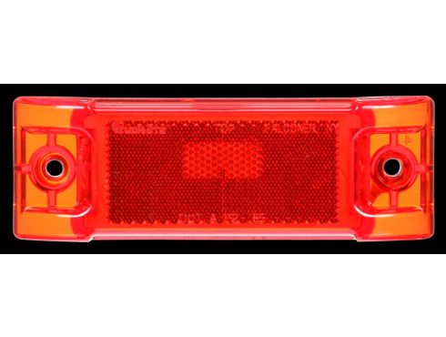 Super 21, Incandescent, Red Rectangular, 1 Bulb, Marker Clearance Light, P2, 2 Screw, Reflectorized, Super 21 Plug, 12V, Bulk