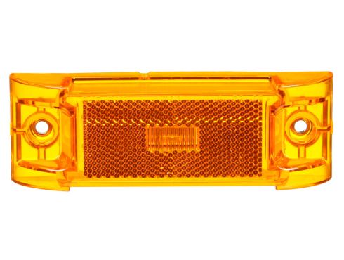 21 Series, LED, Yellow Rectangular, 2 Diode, Marker Clearance Light, PC, 2 Screw, Reflectorized, Fit 'N Forget M/C, 12V