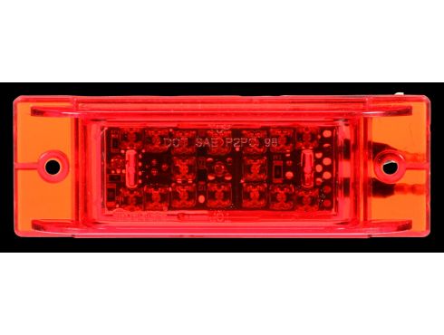 21 Series, LED, High Mounted Stop Light, 16 Diode, Rectangular Red Polycarbonate, Bracket Mount, Hardwired, .180 Bullet , 12V
