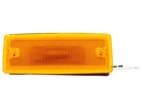 25 Series, LED, Yellow Rectangular, 3 Diode, Marker Clearance Light, P2, 2 Screw Flush Mount, Hardwired, Stripped End, 12V