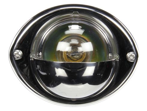 With Ground Wire, Incandescent, 1 Bulb, Round Clear, Stepwell Light, Silver Bracket Mount, Hardwired, Stripped End, 24V