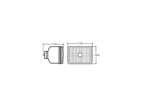 5"x7" Rectangular Halogen 1 Bulb Headlight, Glass Lens, Die-Cast Aluminum, 12V, Display