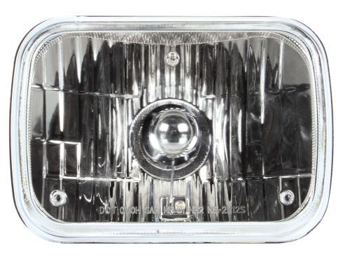 5"x7" Rectangular Halogen, 1 Bulb Headlight, Glass Lens, Die-Cast Aluminum, 12V