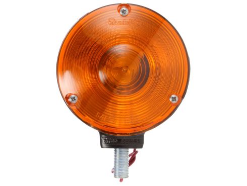 Signal-Stat, Incandescent, Yellow Round, 1 Bulb, Single Face, 1 Wire, Pedestal Light, 1 Stud, Black, Stripped End