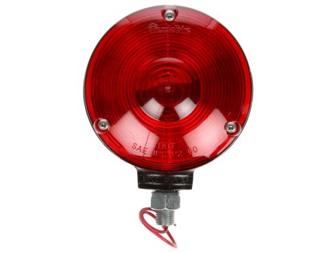 Signal-Stat, Incandescent, Red Round, 1 Bulb, Single Face, 1 Wire, Pedestal Light, 1 Stud, Black, Stripped End