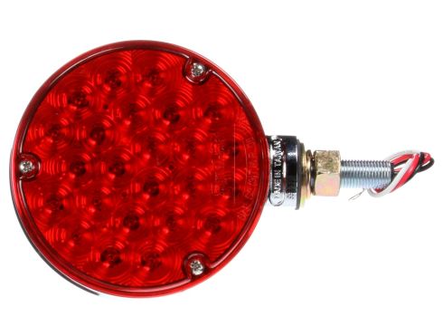 Signal-Stat, LED, Red/Yellow Round, 24 Diode, Dual Face, 3 Wire, Pedestal Light, 1 Stud, Chrome, Stripped End/Ring Terminal