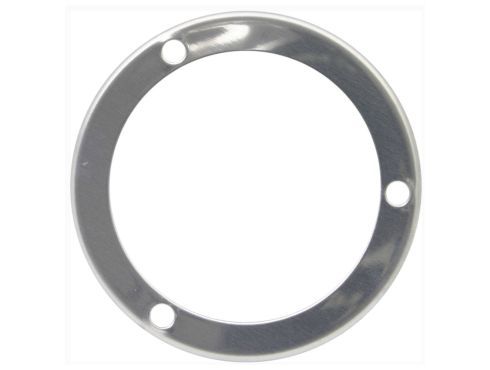 30 Series, Flange Cover, 30 Series Lights, Used In Round Shape Lights, Silver Stainless Steel, 3 Screw Bracket Mount
