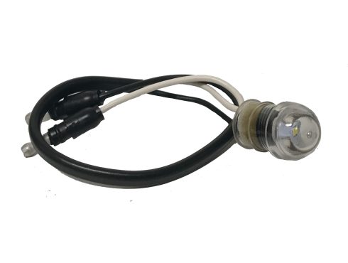 33 Series, LED, .75", Round, 1 Diode, Clear, Polycarbonate Lens, Grommet Mount, Hardwired, .180 Bullet, 12V, L, License Light, Kit 