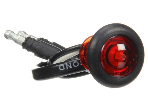 33 Series LED 0.75" Round 1 Diode Red Polycarbonate Lens, Black Rubber Grommet Mount Hardwired 12V, P2 Single Marker Clearance Light Kit