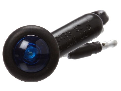 Super 33 .75" LED Round 1 Diode Blue Polycarbonate Lens, Black Rubber Grommet Mount Hardwired 12V, High Amp Interior Utility & Dome Light Kit