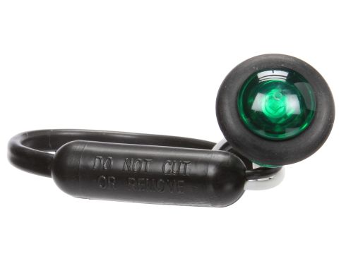 Super 33 .75" LED Round 1 Diode Green Polycarbonate Lens, Black Rubber Grommet Mount Hardwired 12V, High Amp Interior Utility & Dome Light Kit