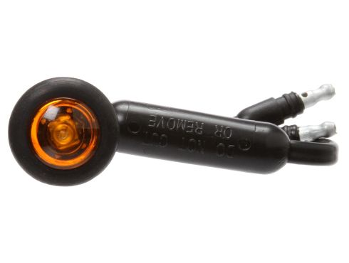 Super 33 .75" LED Round 1 Diode Yellow Polycarbonate Lens, Black Nylon Grommet Mount Hardwired 12V, High Amp Interior Utility & Dome Light Kit