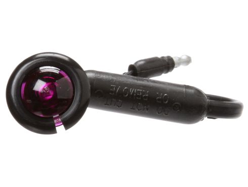 Super 33 .75" LED Round 1 Diode Purple Polycarbonate Lens, Black Nylon Flange Mount Hardwired 12V, High Amp  Interior Utility & Dome Light Kit