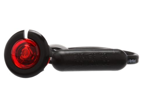 Super 33 .75" LED Round 1 Diode Red Polycarbonate Lens, Black Nylon Flange Mount Hardwired 12V, High Amp Interior Utility & Dome Light Kit