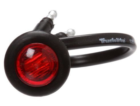 33 Series LED 0.75" Round 1 Diode Red Polycarbonate Lens, Black Rubber Grommet Mount Hardwired 12V, P2|PC Single Marker Clearance Light Kit