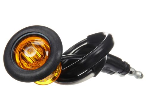 33 Series LED 0.75" Round 1 Diode Yellow Polycarbonate Lens, Black Rubber Grommet Mount Hardwired 12V, P2|PC Single Marker Clearance Light Kit