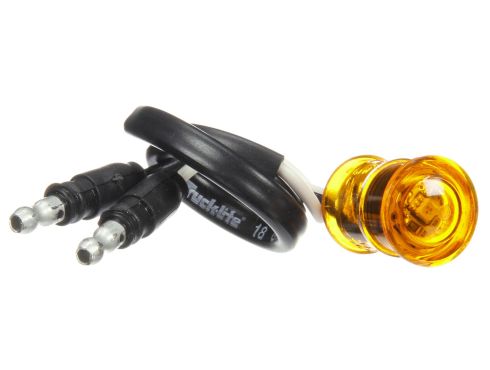 33 Series LED 0.75" Round 1 Diode Yellow Polycarbonate Lens, Grommet Mount Hardwired 12V, P2 Single Marker Clearance Light