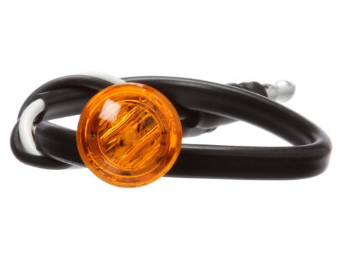 33 Series LED 0.75" Round 1 Diode Yellow Polycarbonate Lens, Grommet Mount Hardwired 12V, P2|PC Single Marker Clearance Light