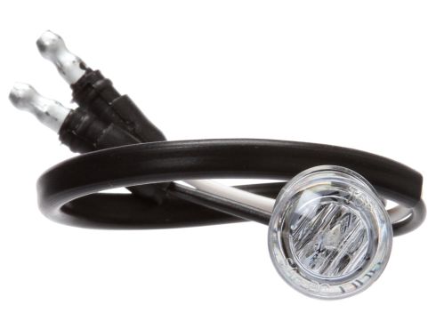 33 Series LED 0.75" Round 1 Yellow Diode Clear Polycarbonate Lens, Black Rubber Grommet Mount Hardwired 12V, P2|PC Single Marker Clearance Light