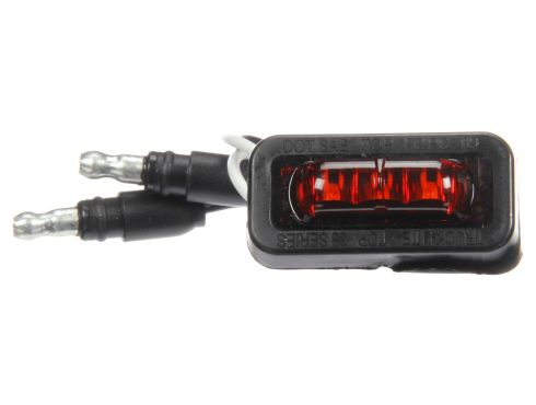36 Series, Flex-Lite Rear Exit Wire, LED, Red Rectangular, 3 Diode, Marker Clearance Light, PC, Adhesive Mount, Hardwired, .180 Bullet Terminal, 12V