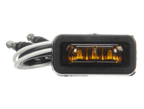 36 Series, Flex-Lite Rear Exit Wire, LED, Yellow Rectangular, 3 Diode, Marker Clearance Light, PC, Adhesive Mount, Hardwired, .180 Bullet Terminal, 12V