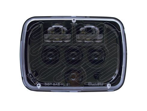 37 Series, LED, 5"x7", Rectangular, 6 Diode , Clear, Polycarbonate Lens, Hardwired, 12V|24V, High Beam and Low Beam, Heated, Direct LED Headlight