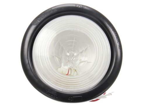40 Series, Incandescent, Clear Round, 1 Bulb, Back-Up Light, Black Grommet Mount, PL-2, Stripped End/Ring Terminal, 12V, Kit, Bulk
