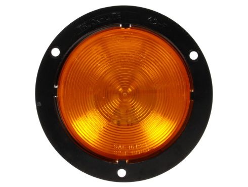 40 Series, Incandescent, Yellow Round, 1 Bulb, Front/Park/Turn, Black ABS, Flange Mount, 12V, PL-3