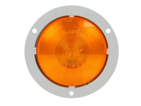 Super 40, Incandescent, Yellow Round, 1 Bulb, Front/Park/Turn, Gray ABS, Flange Mount, 12V, PL-3
