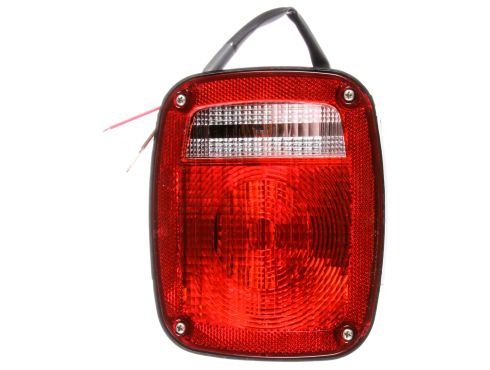 Signal-Stat, Incandescent, Red/Clear Acrylic Lens, Universal, Combo Box Light, 3 Stud , Hardwired, Stripped End, 12V, Bulk