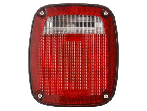 Signal-Stat, Incandescent, Red/Clear Polycarbonate Lens, Universal, Combo Box Light, 2 Stud , License Light, Hardwired, Stripped End, 12V